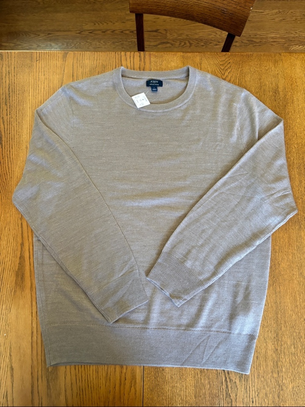 J. Crew Men's Crewneck Sweater in Taupe Merino Blend